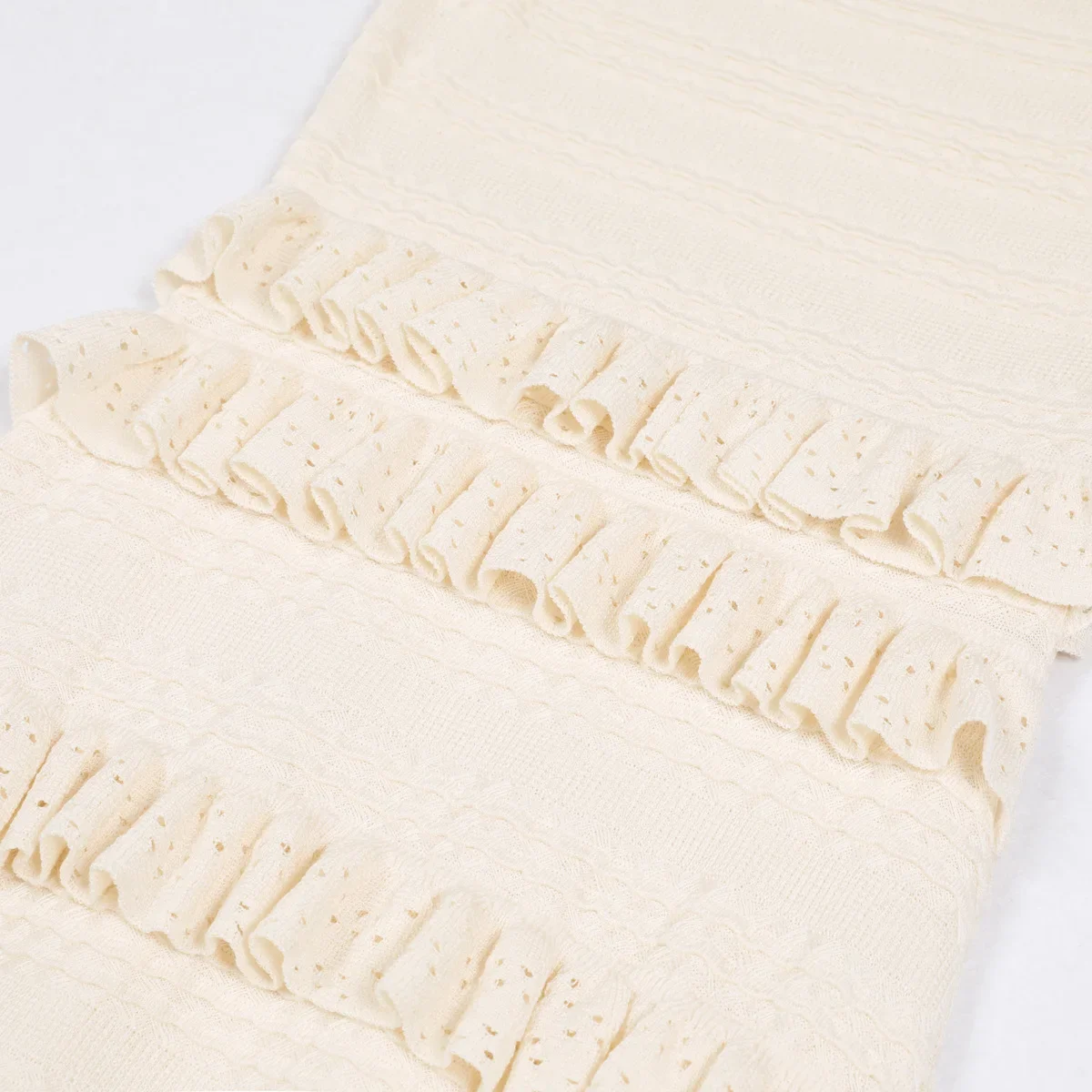 Slim Fit Ruffles Hem Lady Layered Stringy Selvedge Midi Robe Women 2025 Spring Sleeveless O-Neck Striped Knitted Long Tank Dress