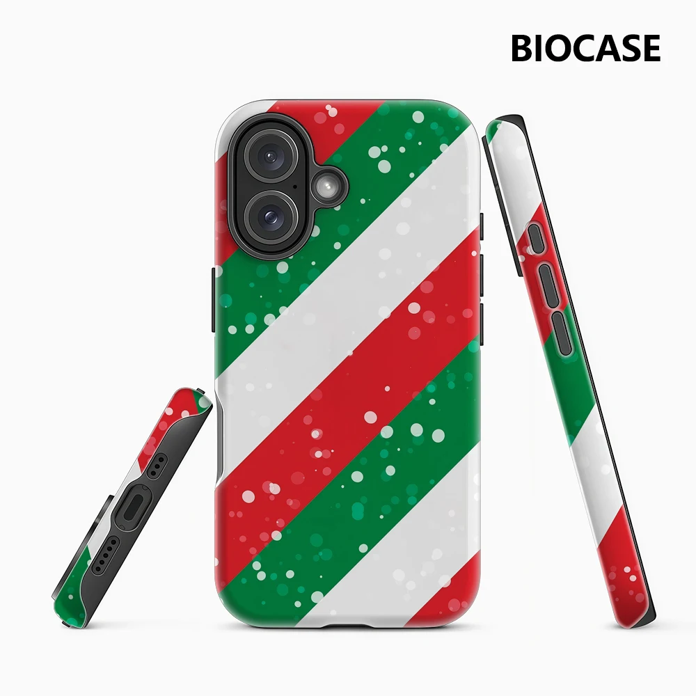 Weihnachten gestreifte Sparkle IPhone 17 Must-Haves Handyhülle für IPhone 17 16 15 14 13 12 11 Pro Max Plus Doppelschichtige Rückseite