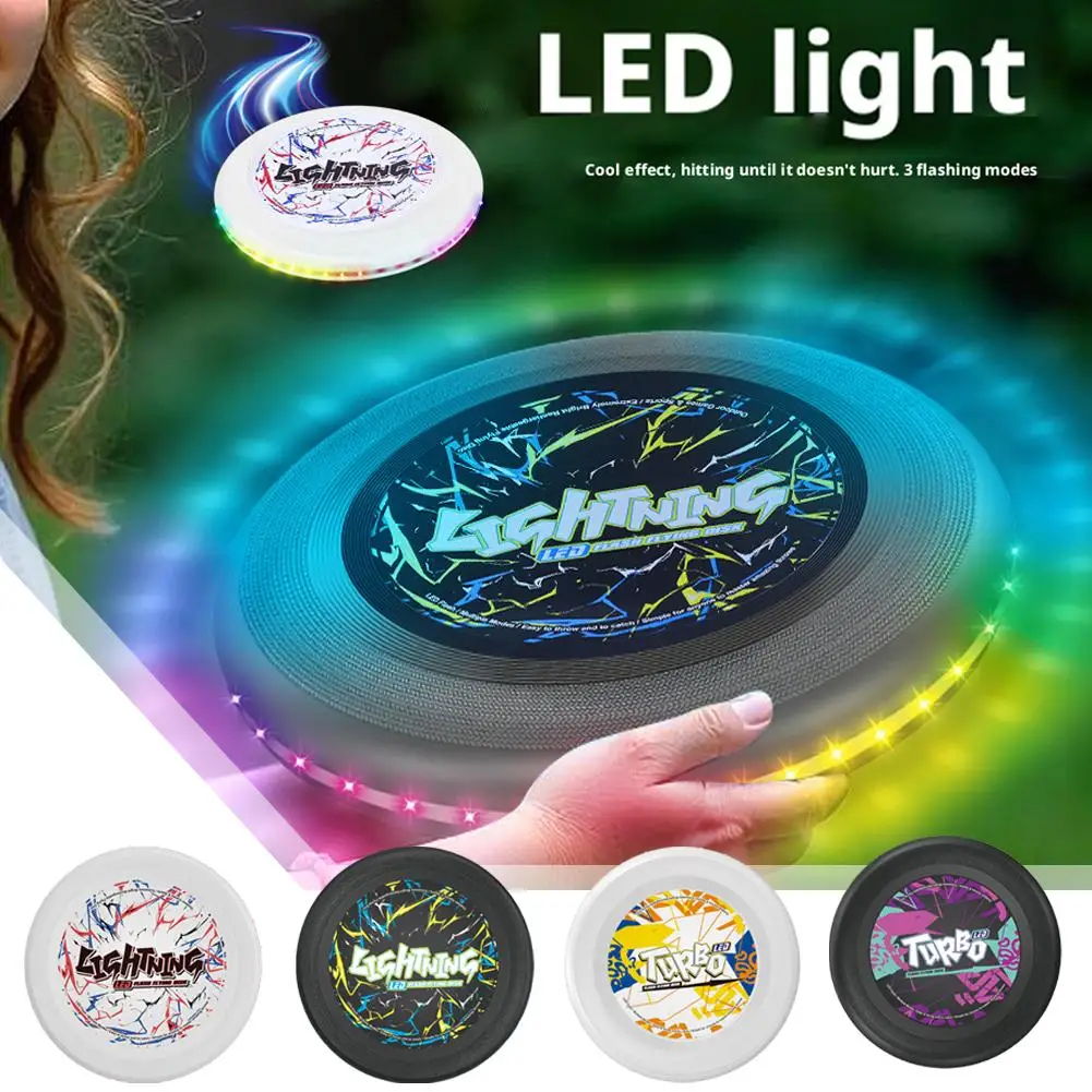 Glowing Hand-Thrown Frisbee - Night Light Spinning Parent-Child Interactive Toy For Kids Outdoor Sports Exercise Lawn Park Game