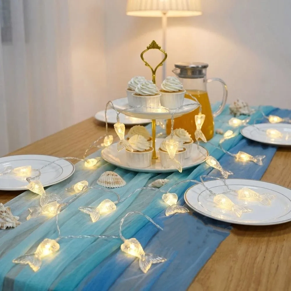 Multicolor Mermaid Tail LED String Lights Aquarium Themed LED Ocean Aquarium Themed Decor Lights Fairy Light Ocean Theme