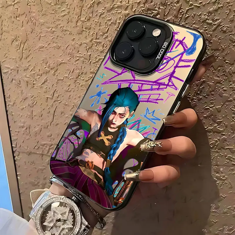 League of Legends Summoner Jinx Arcane Cool For iPhone Case 16 15 14 13 12 11 Pro XR XS Max 7 8 Plus Soft Phone Y2K HOT Cover