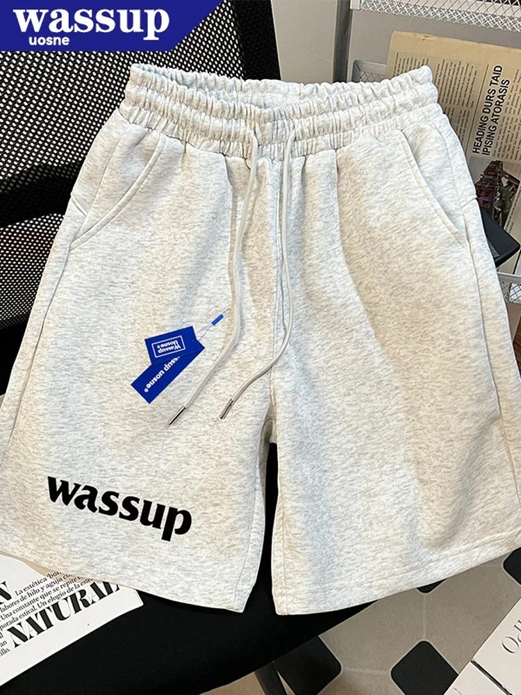

Wassup Uosne Summer New Straight Leg ort Pants Men's American Retro Pure Cotton Loose All-Match Sports Mid-Pants Women's