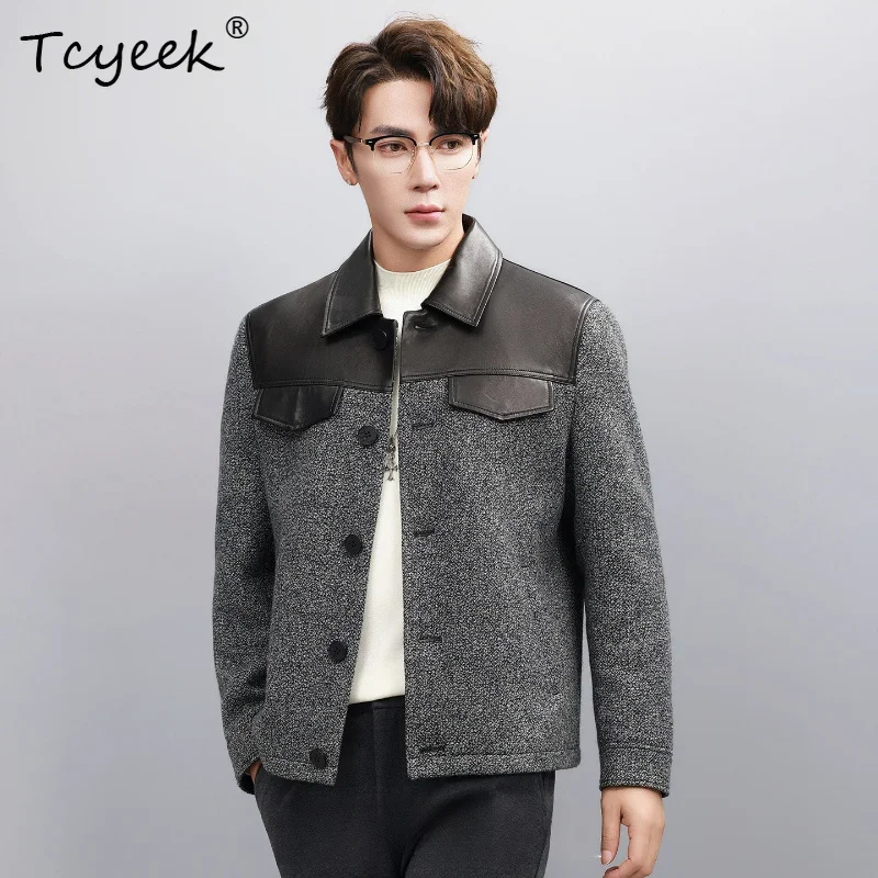 Tcyeek New 95% Wool Autumn Winter Mens Coat Thickened High Quality Men Jacket Business Causal Style Warm Clothing Abrigos Hombre