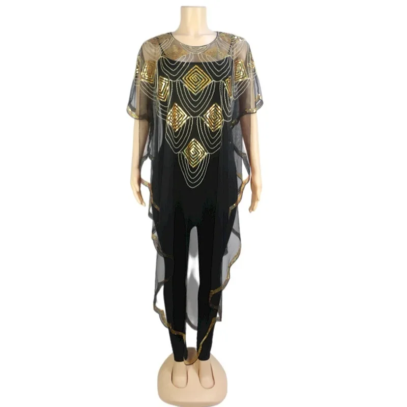 

African Dresses For Women 2025 New African Loose Design Women's 3/4 Sleeve polyester dress long dress