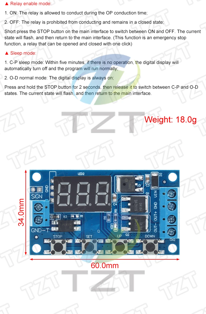 DIYTZT 1/2/3PCS Trigger Zyklus Timer Verzögerung Schalter 12 24V Platine Dual MOS Rohr control Modul – Detail 4