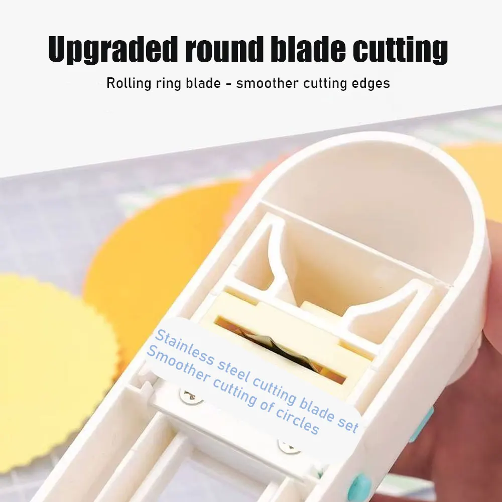 8-in-1 Adjustable 360° Decorative Circle Cutter with 7 Blades, 7-32cm ABS Craft Tool for Scrapbooking, Cards and Gift Tags image 4