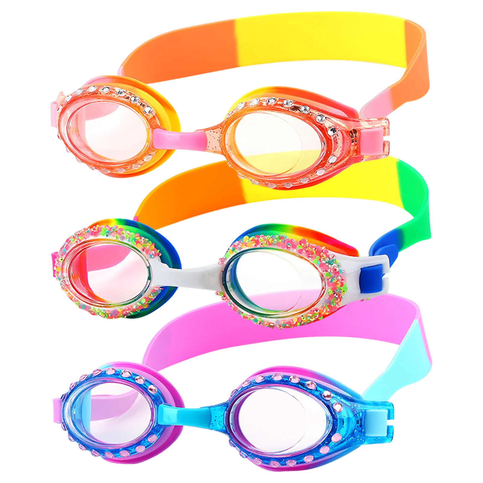 Gafas de natación impermeables para niños, gafas de Entrenamiento de natación, con forma de corazón de dibujos animados, a prueba de niebla UV,