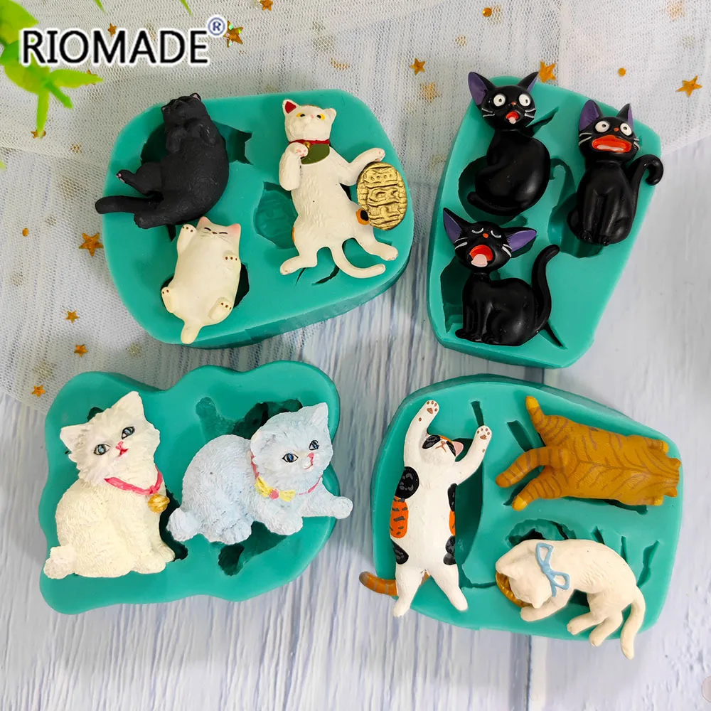 Cat Silicone Mold Cute Kitten Styles Baking Fondant Cake Decorating Tools Chocolate Sugar Cupcake DIY Kitchen Baking Mould