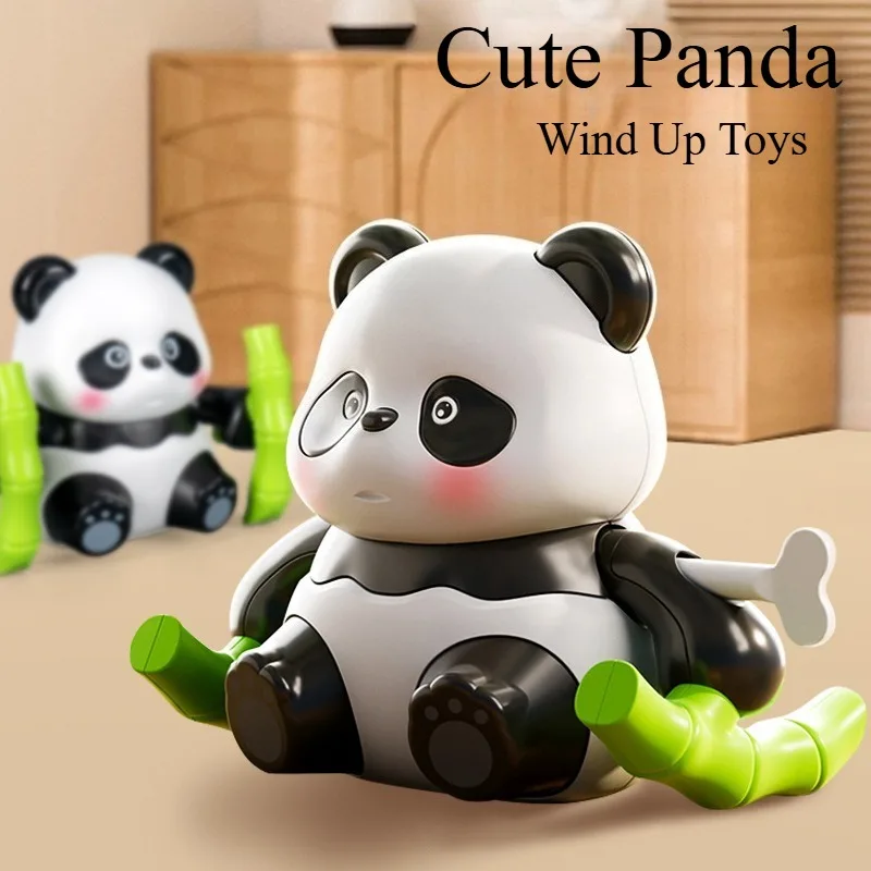 Cute Panda Wind Up Toys Cartoon Guide Crawling Animal Panda Parent-child Interaction Clockwork Toys for Children Birthday Gifts