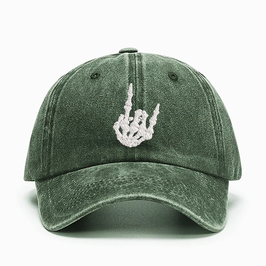 قبعة يد هيكل عظمي للرجال والنساء، قبعة بيسبول مضحكة مطرزة بجزء سفلي قابل للتعديل #5