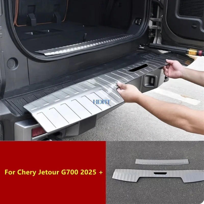 

For Chery Jetour G700 2025 + Car Style Rear Trunk Guard Cover Tail Boot Plate Anti Scratch Trim Protector Decoration Accessories