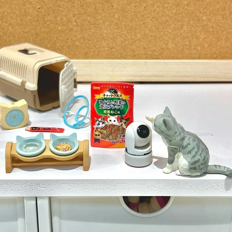 Re-ment Capsule Toys Mi vida diaria con gatos Caja ciega Rement Ambiente vivo Emulación Modelo en miniatura