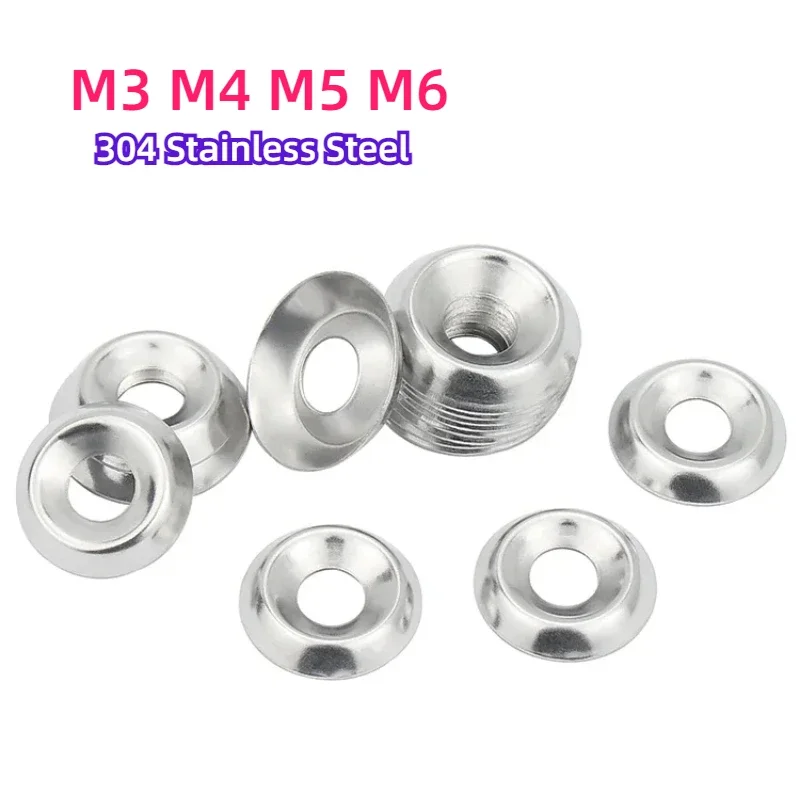 M3 M4 M5 M6 304 Stainless Steel Conical Washer Countersunk Concave-convex Washer Hollow Decorative Fisheye Washer