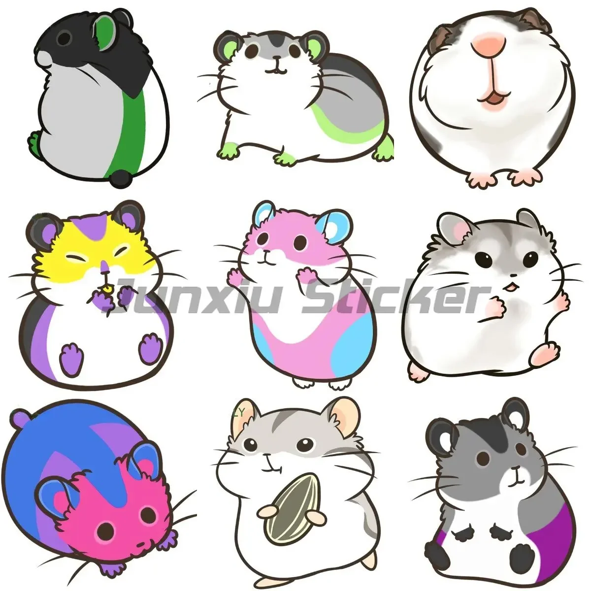 

Cute Hamster Stickers Cartoon Car Window Laptop Truck Camper Home Anime Bumper Room Stickers Kid Print Decorations Customizable