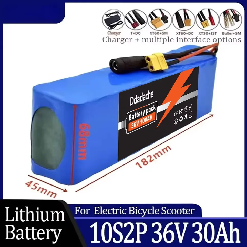 Batterie de scooter électrique 10S2P 36V 100000mAh, batterie de scooter électrique au lithium 36V, batterie de scooter électrique 500W, batterie 36V 10S2P