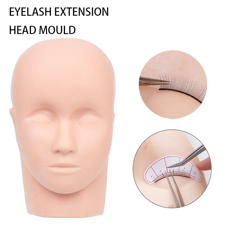 Mannequin Heads Eyelash Extension Practice Makeup Eyelashes Extension Practice Model Training With Eye Pads False Eyelash Tool