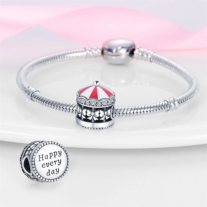 Fit Original Pandora Bracelet&Bangle 100% 925 Sterling Silver Dream Carousel Beads For Women Birthday Fashion Jewelry Gift