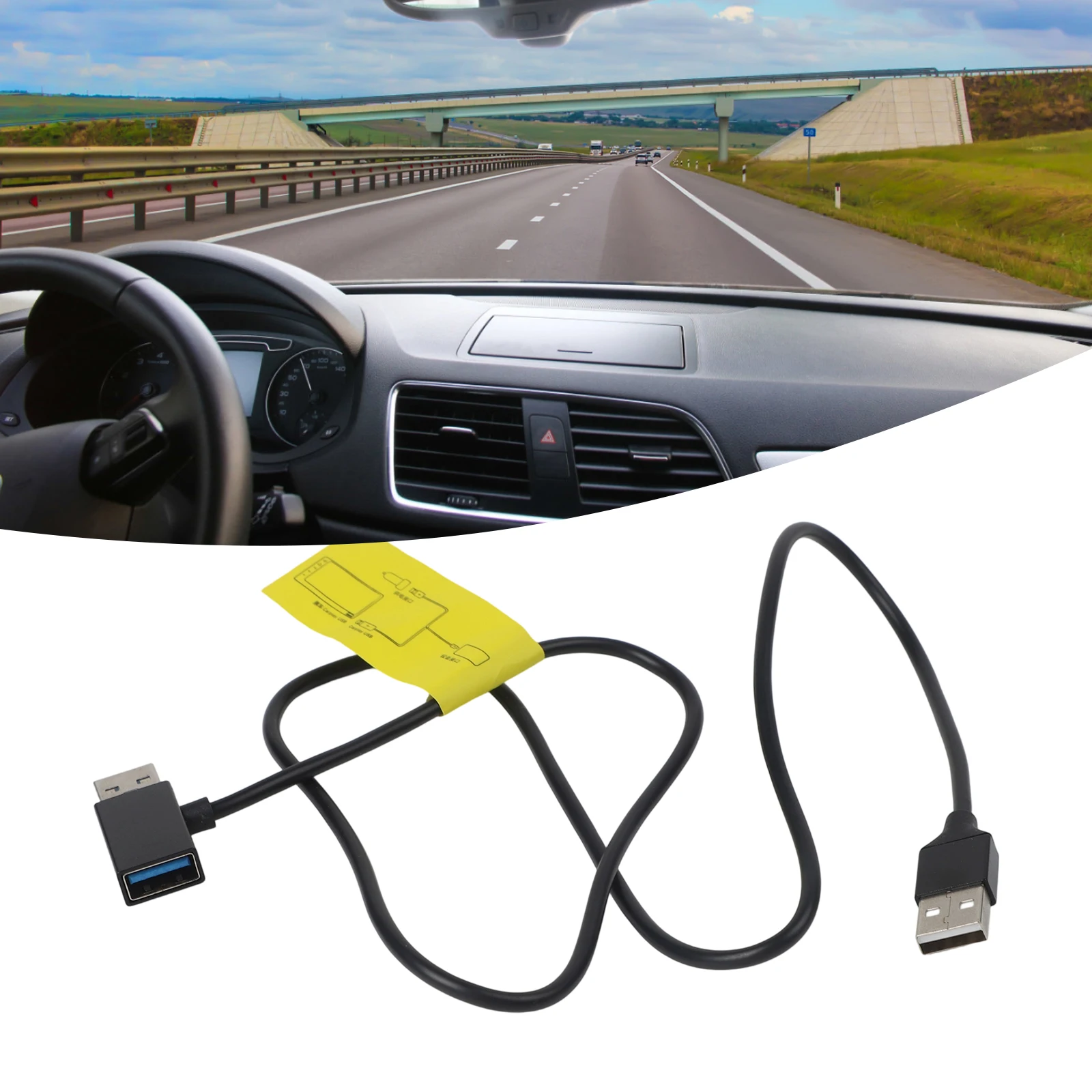 1 pçs carro usb divisor adaptador de dados de energia usb y-cabo para android auto para adaptador carplay acessórios automotivos