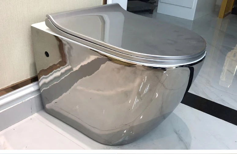 

Ceramic toilet with water tank embedded in the wall for small units