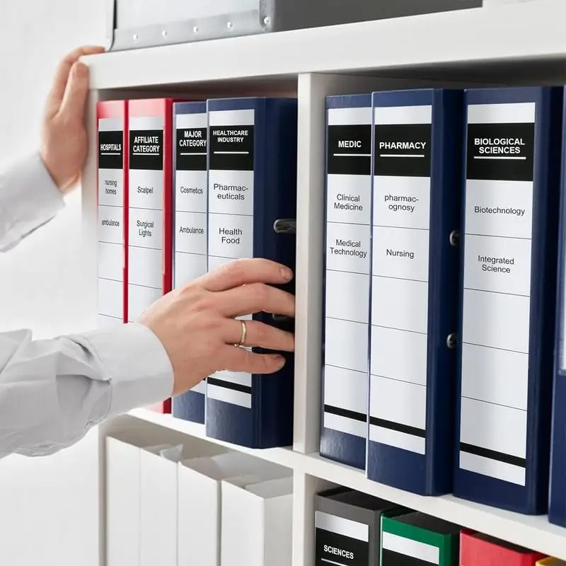 Binder Spine Label Stickers Folder Labels Stickers Set Of 100 Binder Spine Label Stickers Writable Adhesive Tags For Folders