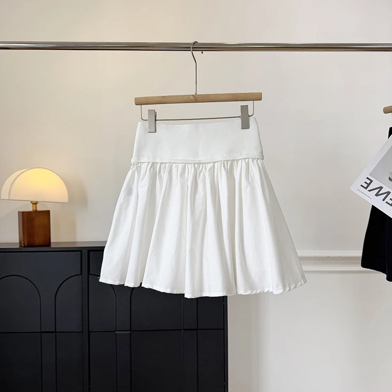 High Waist Pleated  Skirt American Hot Girl Embroidery Sporty Casual A-Line Skirt for Women Summer 2026 Fashion Trend