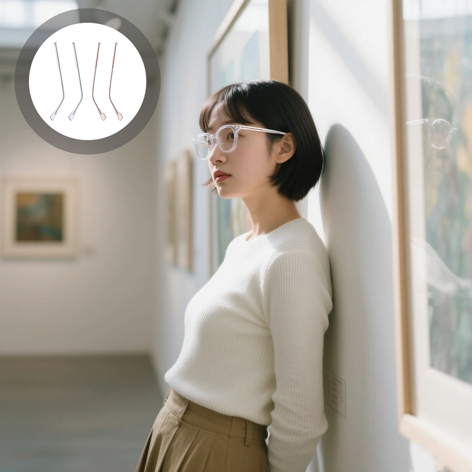 

2Sets Crystal Clear Transparent Metal Eyeglass Temple Replacement Arms Lightweight Universal Glasses Frame Leg Repair