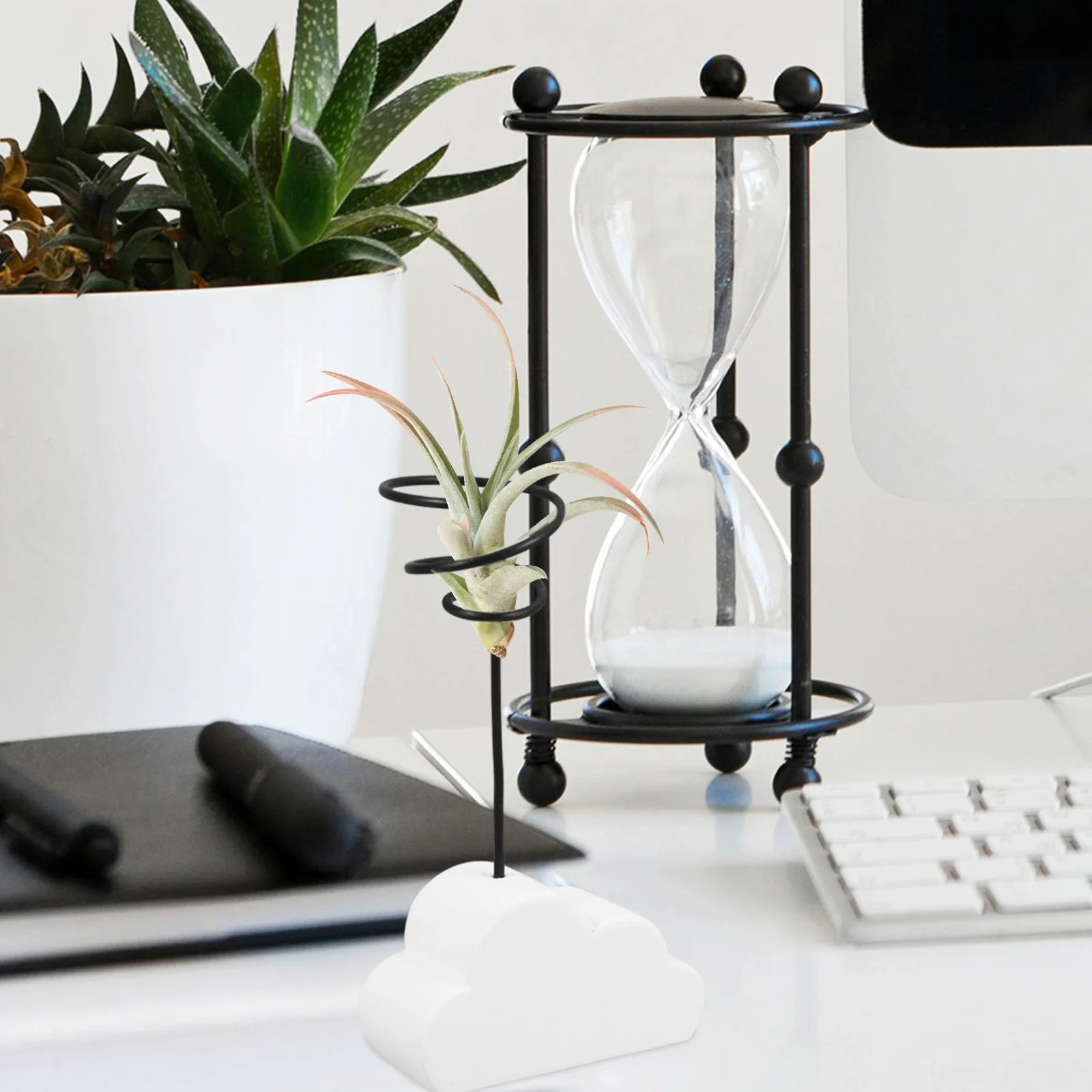 

Цементная подставка, воздушный держатель, стойка для домашнего офиса, настольный дисплей, небольшой держатель для хранения растений, полка для воздушных растений, декоративная