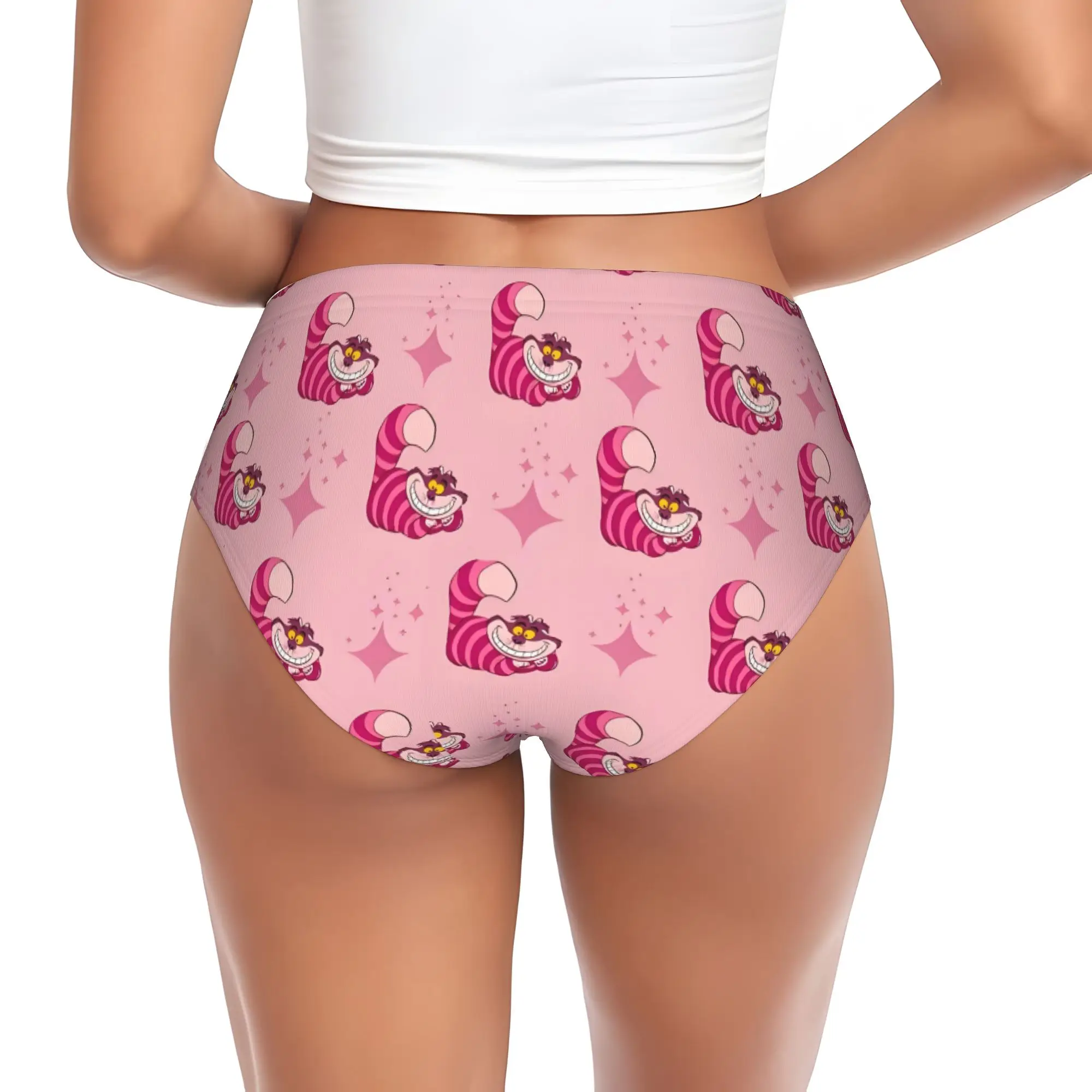 Custom Womens C-Cheshire Anime Cat Panties Stretch  Briefs Underwear