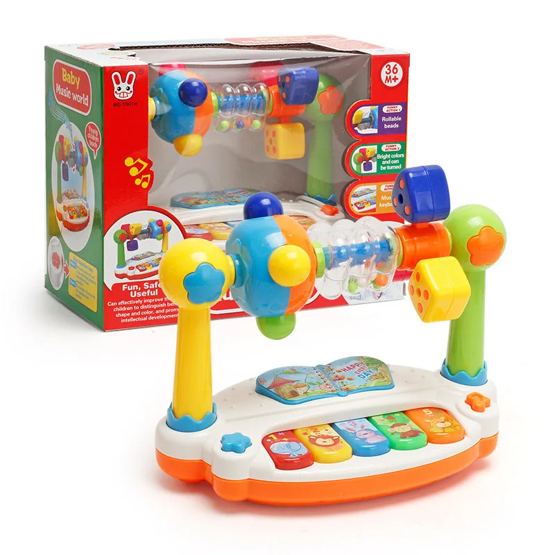 Children Baby Rotating Music Piano with Light Sound Educational Toy Kids Gift Animals Sounding Keyboard Baby Playing Type Musica