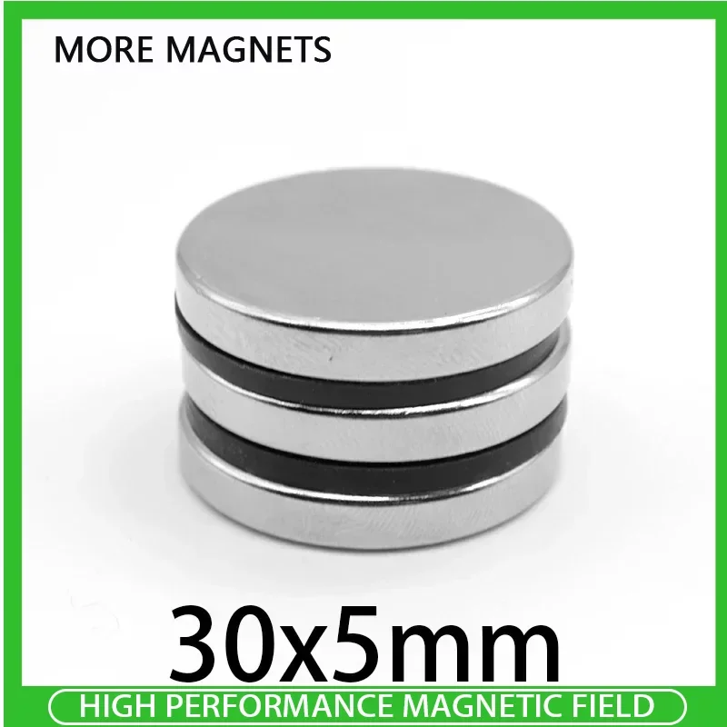 

2/5/10PCS 30x5mm Disc Rare Earth Neodymium Magnet N35 Strong Permanent Magnets Bulk Round Search Magnet