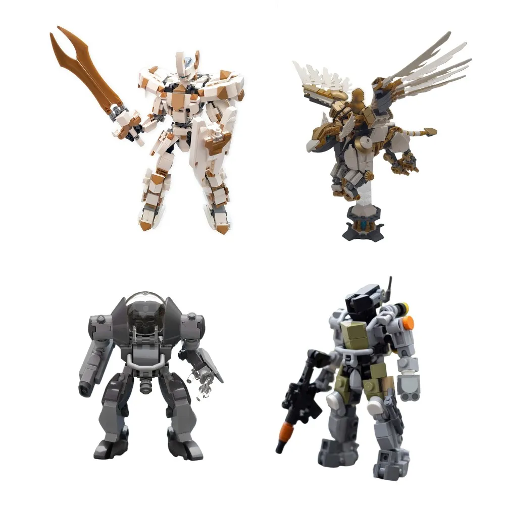 MOC Creativity Mech Warriors  Mk2 Lancelots Building Block Toy Kit Griffon Machina Model Robot Idea Brick For Kids Birthday Gift