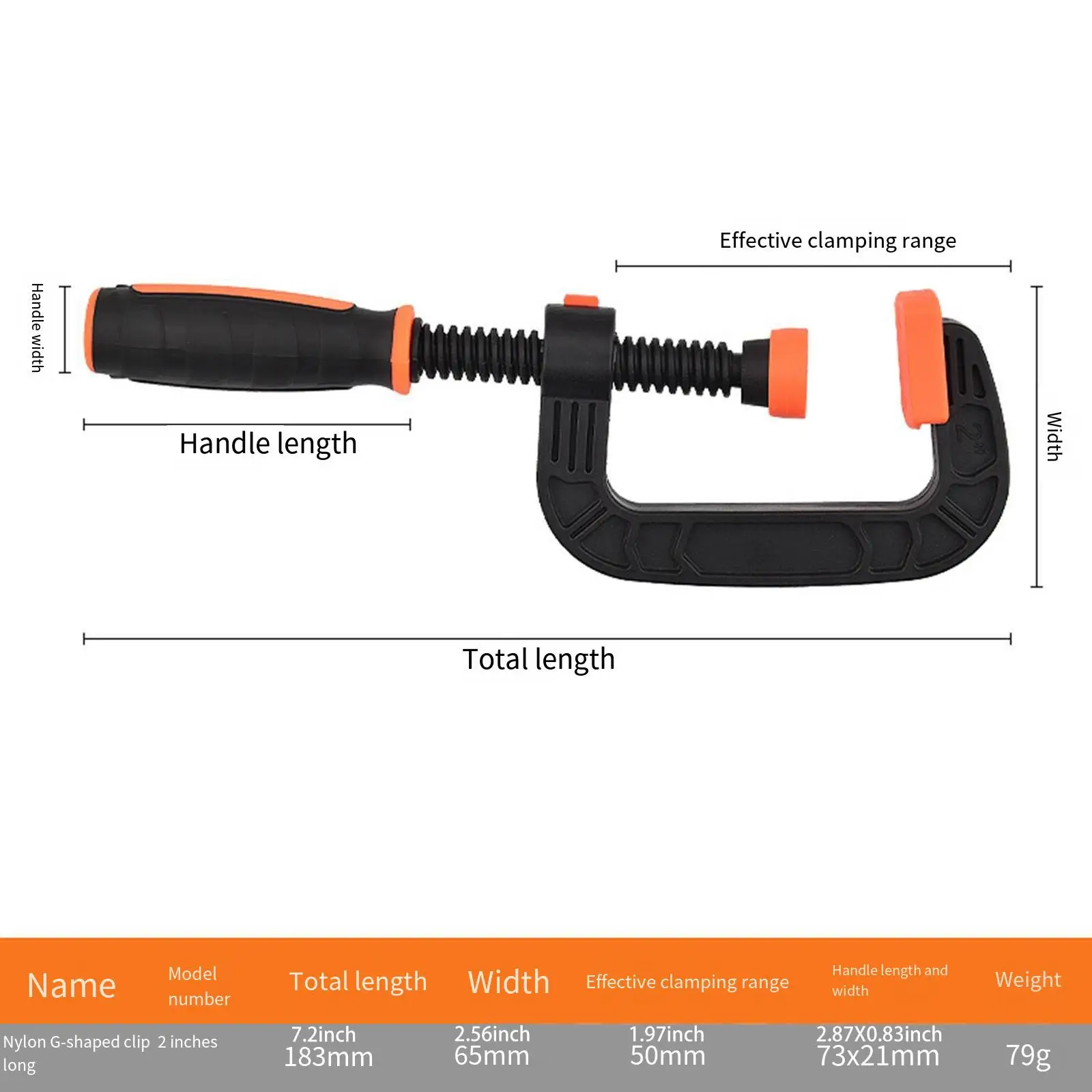2'' 3'' C Clamp Set Workpiece Fixing Hand Tool for Woodworking for Household