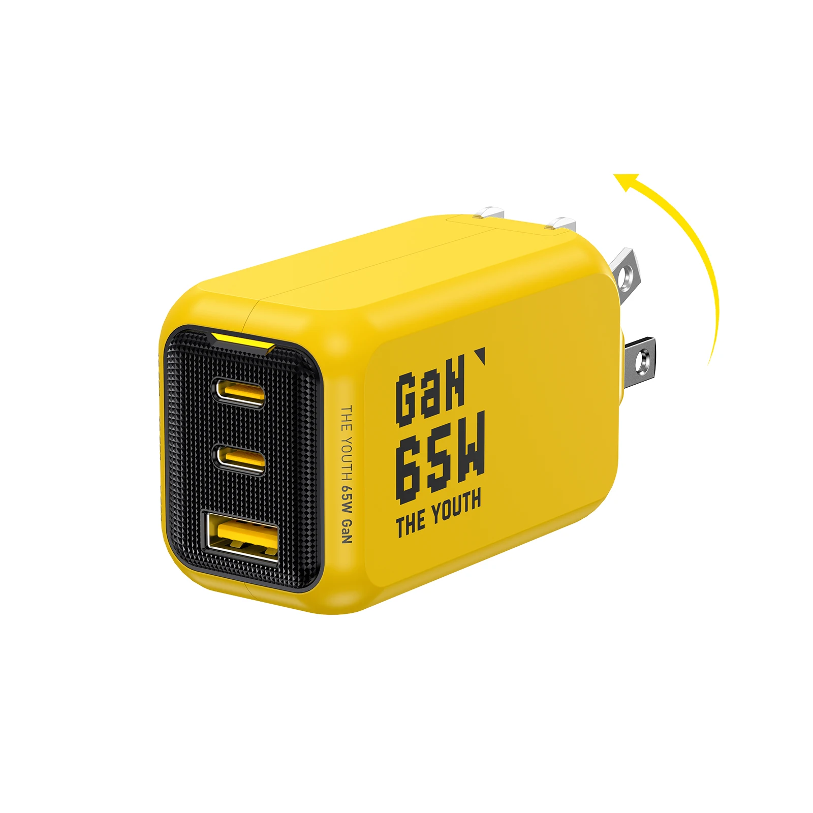 

AOHI THE YOUTH 65W GaN Charger Type C PD Charger 3-Port USB Charger with QC4.0 Portable Fast Charger For iPhone /Laptop /Tablet