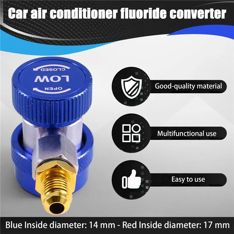 HHTL R134A Car Air Conditioner Fluoride Converter Quick Coupler Connector Adapter Adjustable Auto Repair Tools