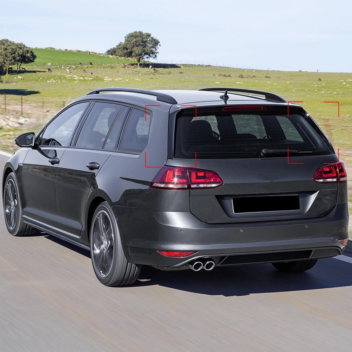 Gloss Black Rear Window Side Spoiler Wing For Volkswagen Golf 7 MK7 Variant Wagen 2014-2017 ABS Trunk Spoiler Canard Splitter - view 4