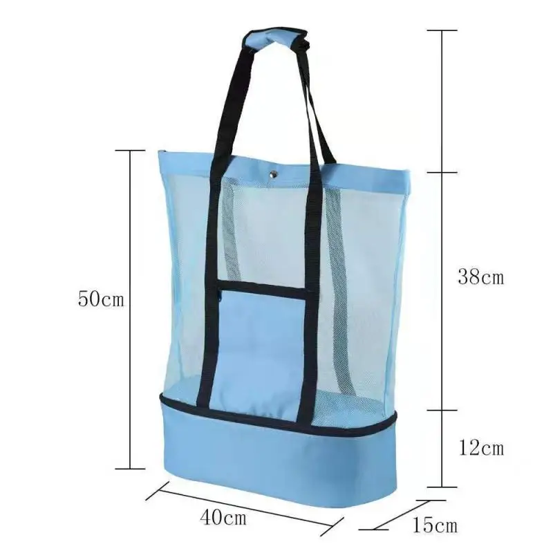 Heat Preservation Picnic Beach Bag Women Mesh Transparent Double-layer Swim Storage High Capacity Shopping Waterproof Bags Tote