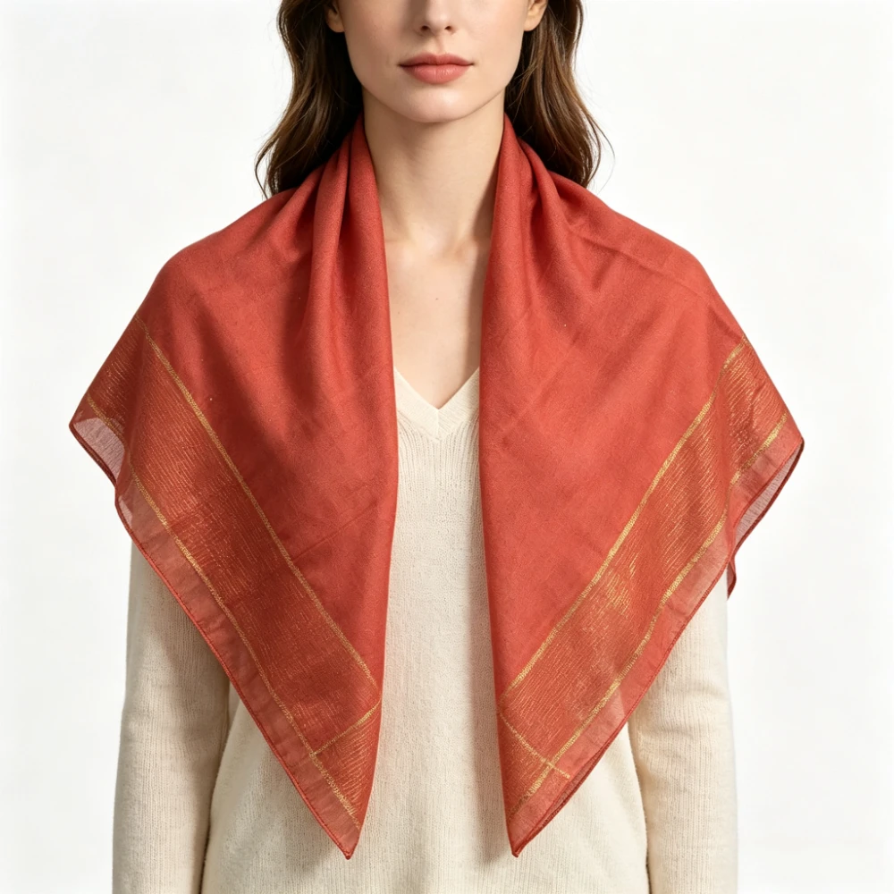 1 spring and summer thin simple temperament shawl high-end retro square scarf women's versatile solid color scarf