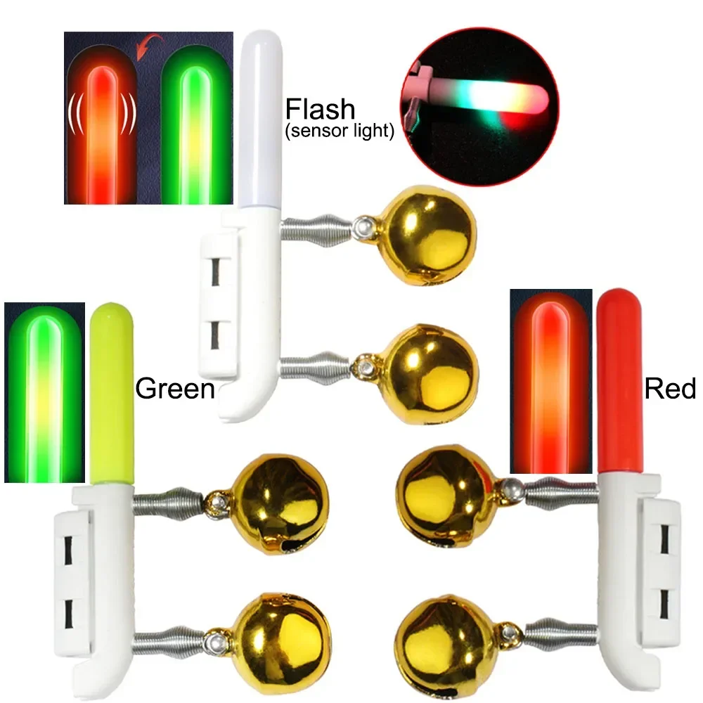 Fisch Biss Alarm Doppel Glocken Licht USB Ladegerät CR425 3,6 V Batterie Sensor Lampe Helle Nacht Tool Kit Pesca Rod Tackle flash LED