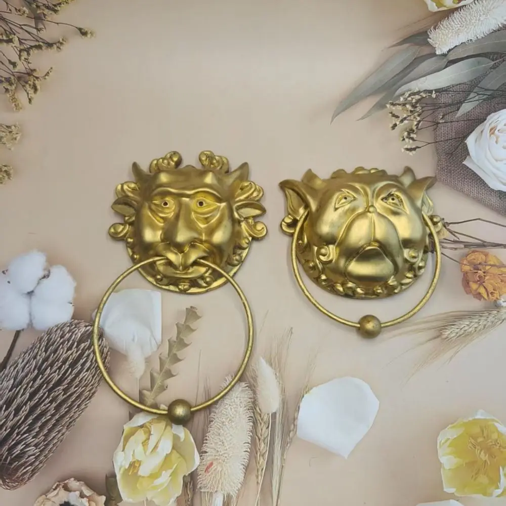 Durable Vintage Mouth Gate Handle Vivid Resin Door Handle Wall Hanging Dragon Door Knocker Craft Gift