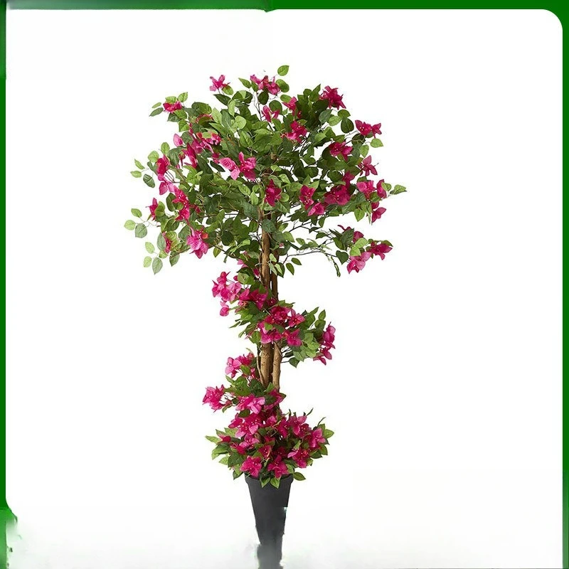 Large-scale simulated green plant triangle plum tree potted plant indoor living room floor-to-ceiling decorative plant