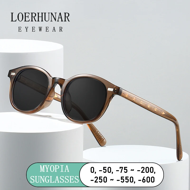 

LOERHUNAR New Fashion Personalized Geometric Oval Sunglasses UV Protection Customizable Prescription Optical Myopia Sunglasses