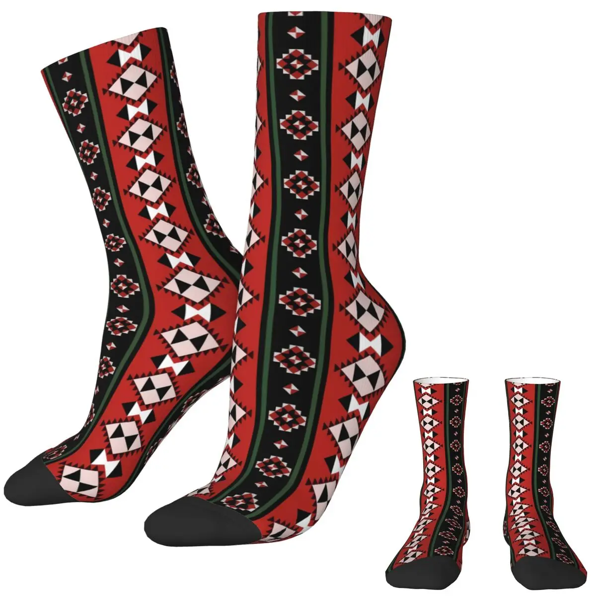 Arabic Tent Fabric Images Socks Winter Folk Style Stockings Vintage Men Soft Breathable Socks Printed Climbing Non Skid Socks