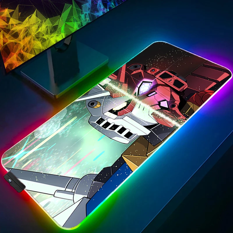 

LED Mouse Pad 90x40cm Mechanical Warrior RX-78-2 G-gundam Gaming Backlight RGB Mousepad Game Completo Computer Keyboard Desk Mat