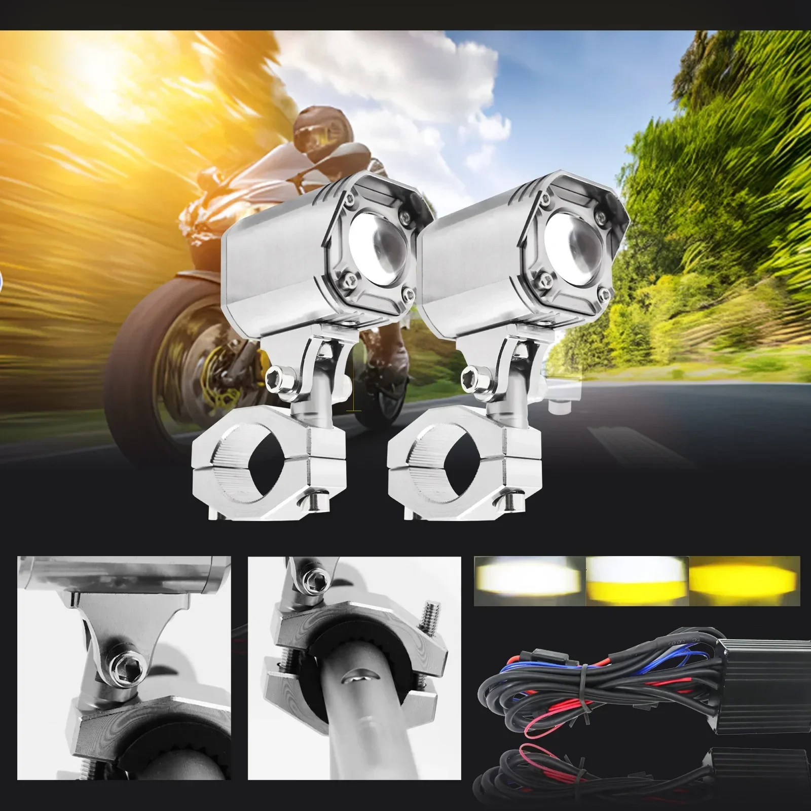 

Modified Electric Car Headlights with Mini Bi-LED Laser Projector Fog Light Lens