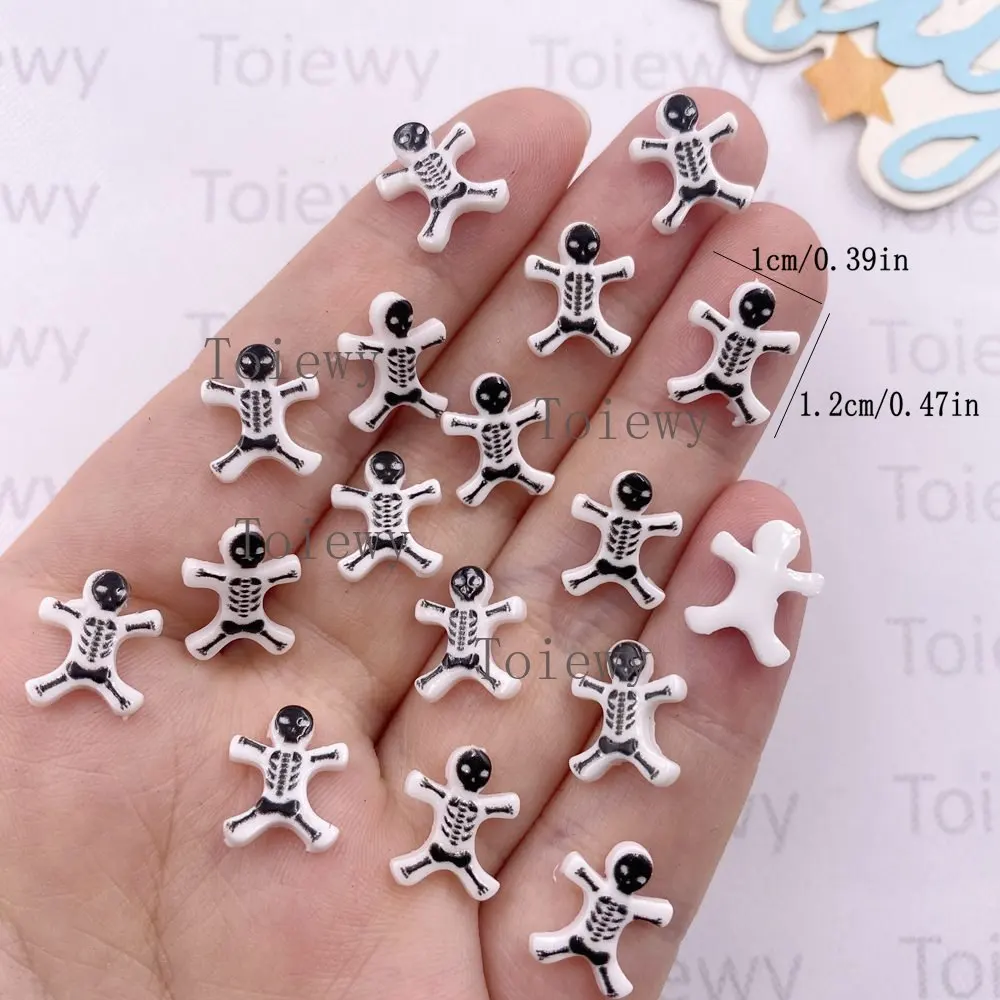 50 قطعة الراتنج البسيطة الملونة هالوين ديكور الهيكل العظمي الجمجمة حجر مسطح مسمار الفن يزين DIY بها بنفسك الأذن سجل القصاصات اكسسوارات الحرف