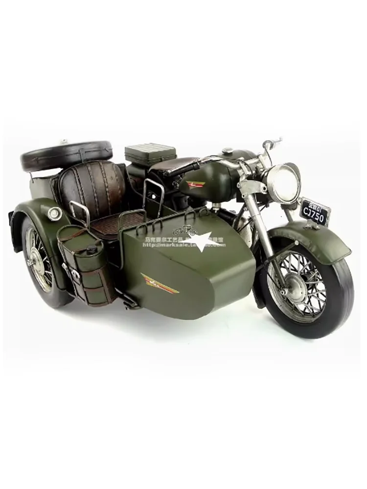 

Diecast Yangtze River 750 Three wheeled Motorcycle Model American Iron Art Retro Finished Simulation Collection Vehicle Gift Toy