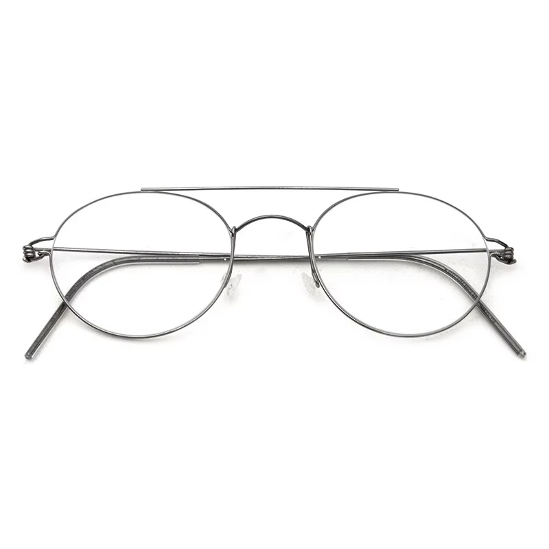 

Датский бренд, сверхлегкая оправа для очков, титановая двухлучевая оправа для очков, мужская и женская круглая безвинтовая оправа, изысканная