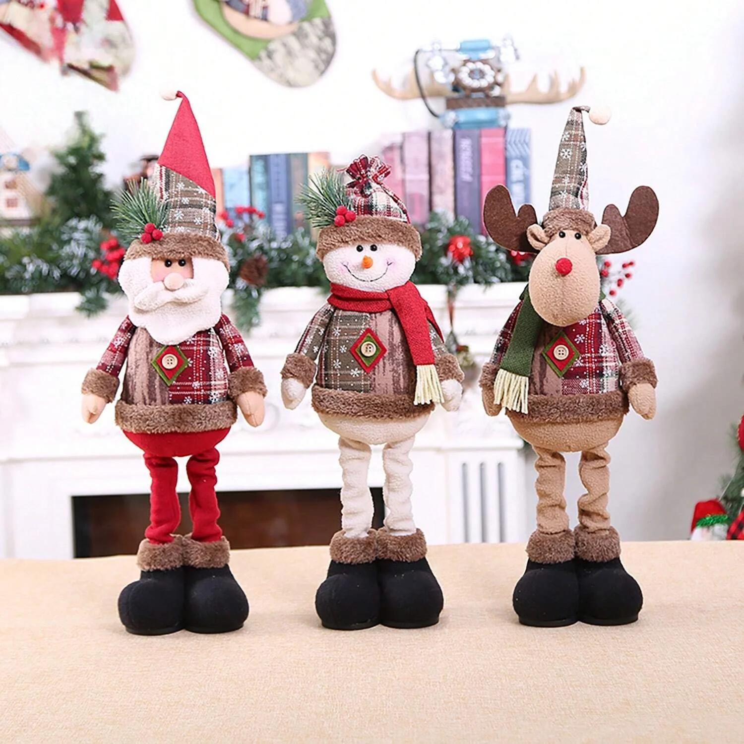 1 pc Weihnachten Weihnachts mann Retro kleine dehnbare karierte Stoff puppe, Weihnachten themen