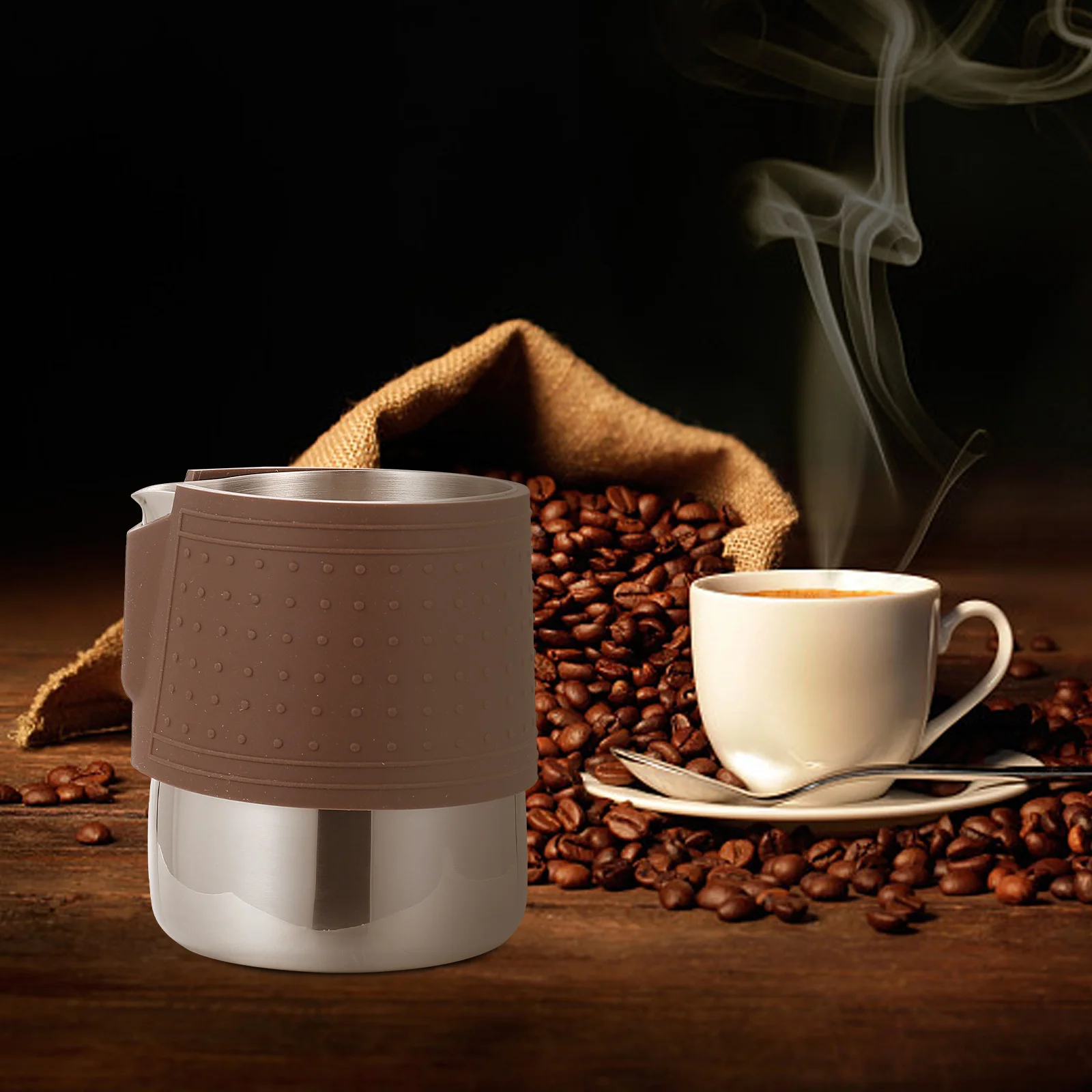 Stainless Steel Milk Frother Cup Protective Sleeve Easy Clean Rustproof Heatresistant Kitchen Gadget Frothing Pitcher