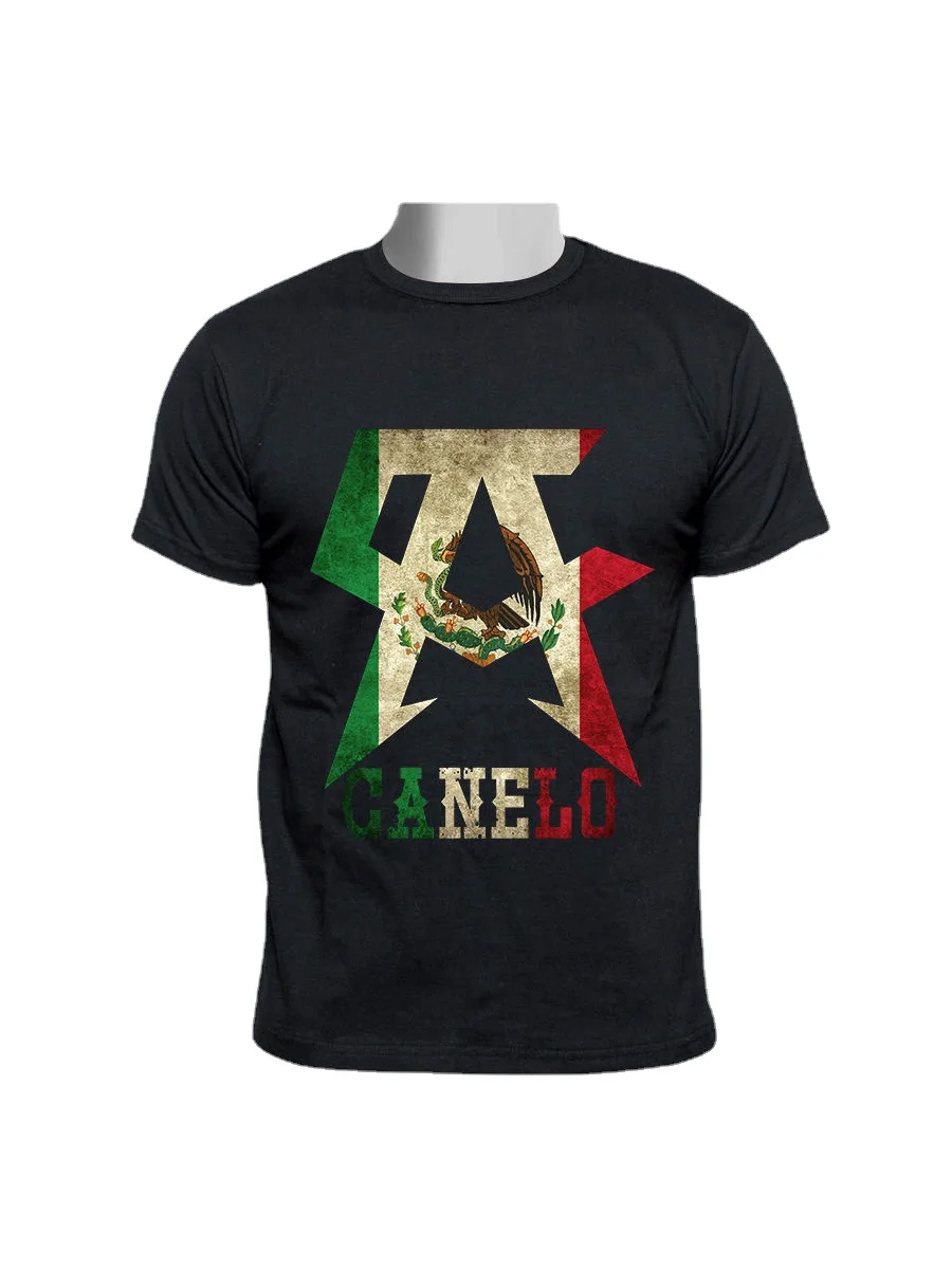 Hot Sale Mexican Flag Canelo Alvarez Boxing Champion Symbol T-Shirt. Summer Cotton Short Sleeve O-Neck Mens T Shirt New S-3XL